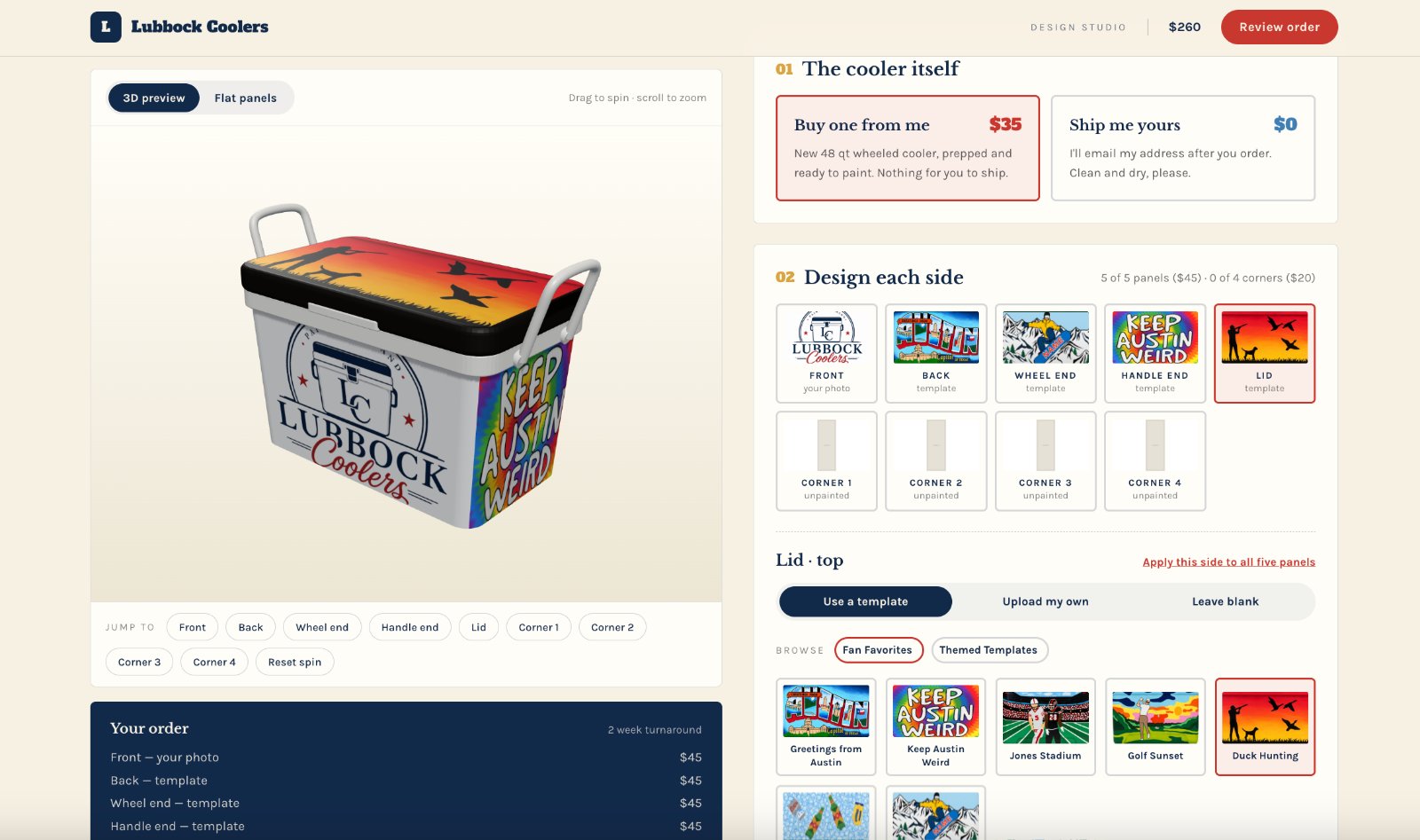 Lubbock Coolers 3D design studio